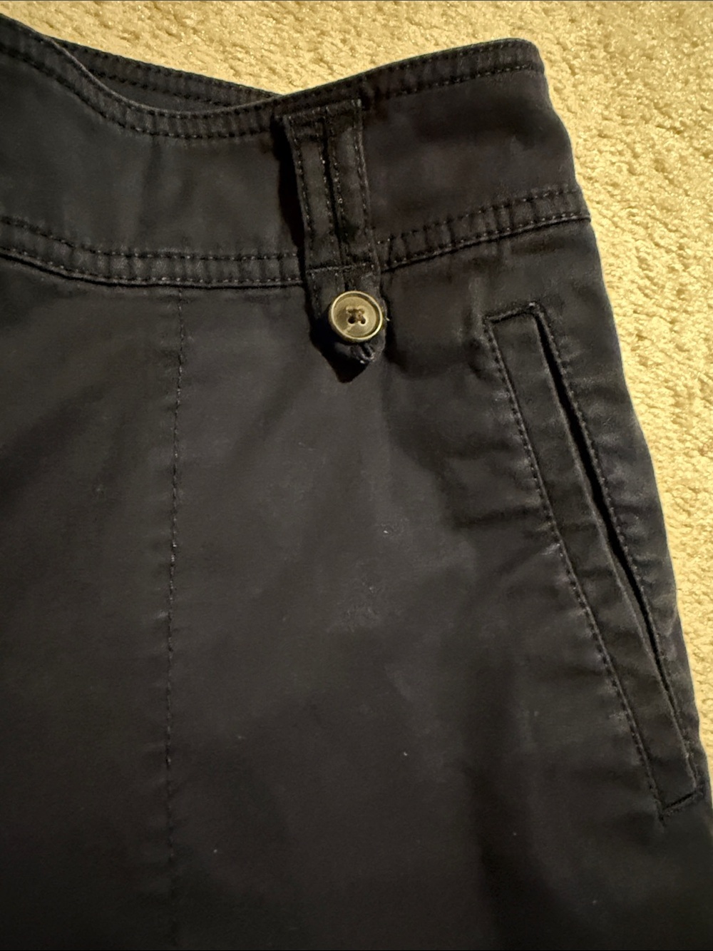 Talbots Navy Button-Front Bermuda Shorts - Picture 4 of 6